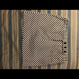 Black and white striped mini skirt